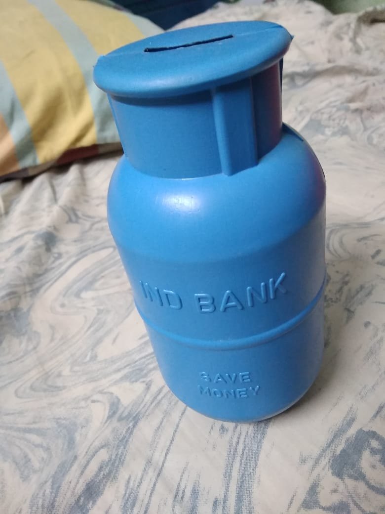 Piggy bank and coins